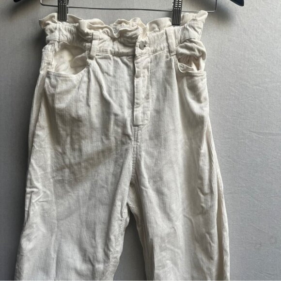 Zara paper bag high waist corduroy slim fit pants Sz 2 /24” - Picture 4 of 11
